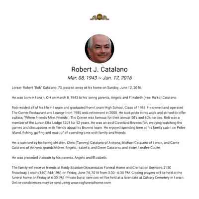 Catalano, Robert J. Obit