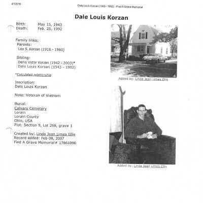 Korzan, Dale Louis obit
