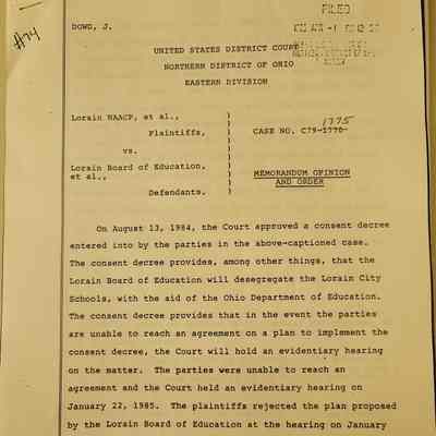 1985 Consent Decree; Lorain NAACP vs. Lorain Board of Education