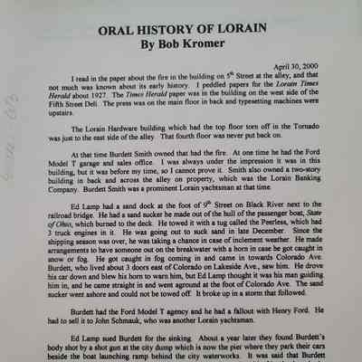Bob Kromer Oral History