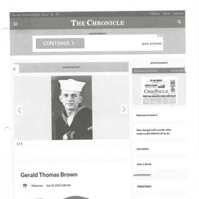 Brown, Gerald Thomas obit