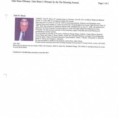 Slaus, Dale R. obit