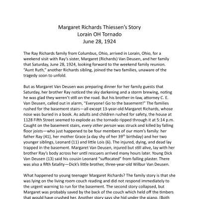 Margaret Richards Thiessen's Story