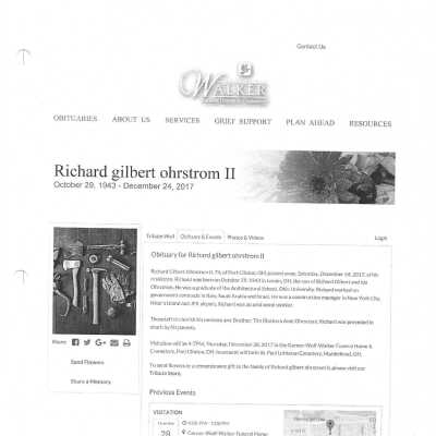 Ohrstrom II, Richard Gilbert obit