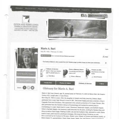 Ortenzi, Marie A Bari obit