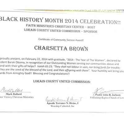 Charlsetta Brown Awards
