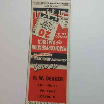 R.W. Decker - Matchbook Sales