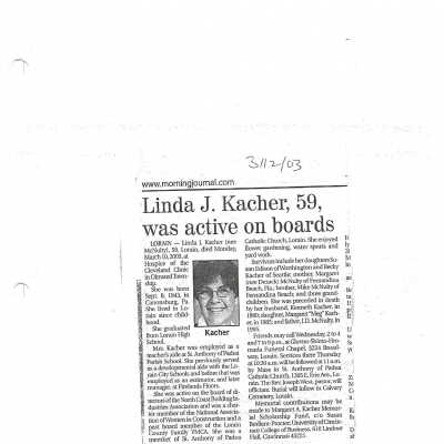 McNulty, Linda J Kacher obit