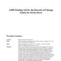 American Jewish Historical Society finding aid for the Chicago Action for Soviet Jewry records