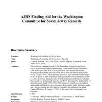 American Jewish Historical Society finding aid for the Washington Committee for Soviet Jewry records