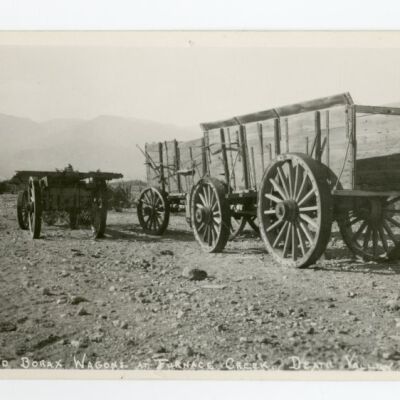 Old Borax Wagons at Furnace Creek, Death Valley, Cal.