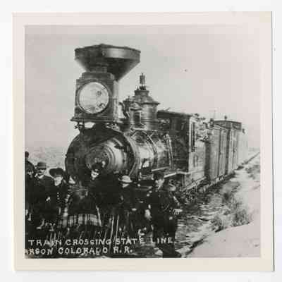 Train Crossing State Line, Carson Colorado R.R.