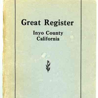 Great Register, Inyo County, California, 1918