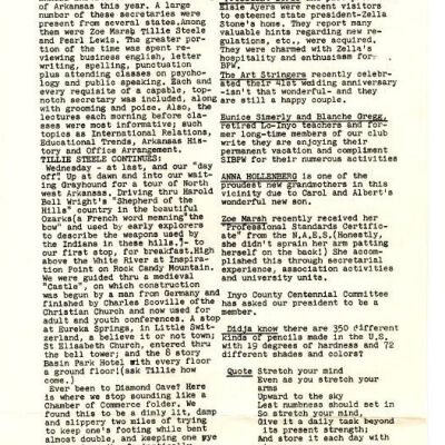 2004.14.130: Whitney Peeks newsletter, August 1960, pg. 2: Origformat: Artifact; Resolution: 150 dpi