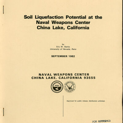 Soil Liquefaction Potential at the Naval Weapons Center, China Lake, California