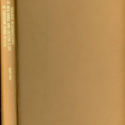 United States Department of the Interior, Geological Survey, Professional Paper 110: A Geologic Reconnaissance of the Inyo Range and the Eastern Slope of the Southern Sierra Nevada, California