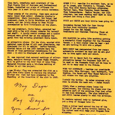 2004.14.127: Whitney Peeks newsletter, May 1960, pg. 2: Origformat: Artifact; Resolution: 150 dpi