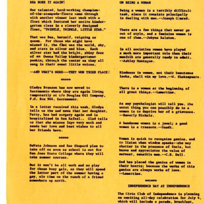 2004.14.127: Whitney Peeks newsletter, May 1960, pg. 3: Origformat: Artifact; Resolution: 150 dpi