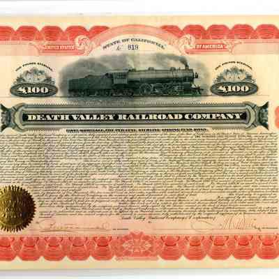 Death Valley Railroad Company Bond