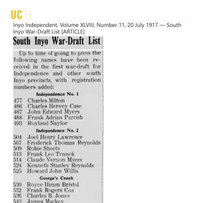 Inyo Independent clippings from 1917-1921 regarding Joel Henry Lawrence.