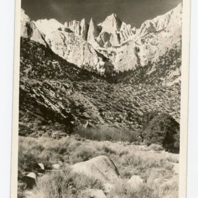 Mt. Whitney, Highest Mt. in U.S. as seen from CCC Co. 1340 Camp Lone Pine F98, Lone Pine, California