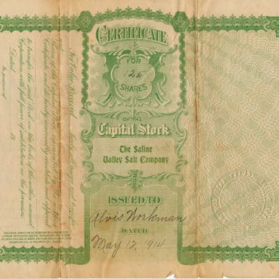 Certificate, stock