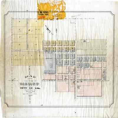 Loose plat map of Bishop 1898 inside 1955.481.169