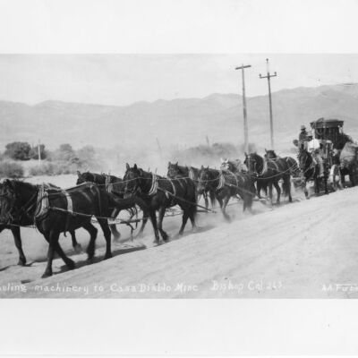 Hauling machinery to Casa Diablo Mine