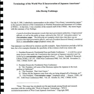 Words Can Lie or Clarify: Terminology of the World War II Incarceration of Japanese Americans