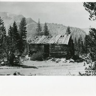 Old Cabin and Mammoth Mountain near Mammoth Calif