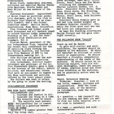 2004.14.132: Whitney Peeks newsletter, October 1960, pg. 2: Origformat: Artifact; Resolution: 150 dpi