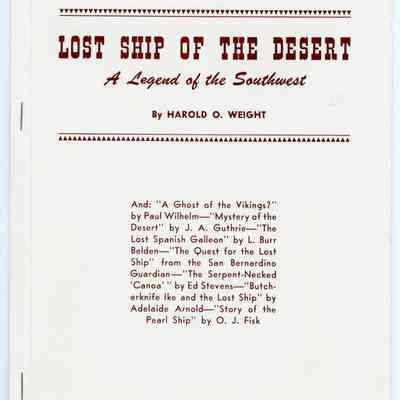 Lost Ship of the Desert: A Legend of the Southwest