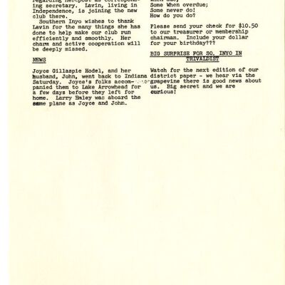 2004.14.129: Whitney Peeks newsletter, July 1960, pg. 3: Origformat: Artifact; Resolution: 150 dpi