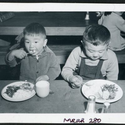 Children at Mess, Manzanar Relocation Center, California