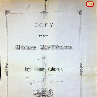 Copy of the Great Register of Inyo County, California, 1886