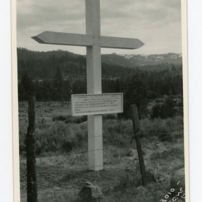 Donner Cross, Truckee, Cal. First Marker, Donner Party