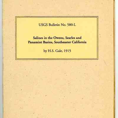Salines in the Owens, Searles and Panamint Basins, Southeastern California