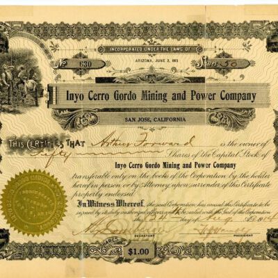 Certificate, Stock