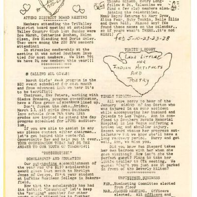 2004.14.115: Whitney Peeks newsletters, February 1959, pg. 2: Origformat: Artifact; Resolution: 150 dpi