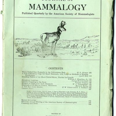 Journal of Mammalogy, Vol. 10, No. 2, May 1929