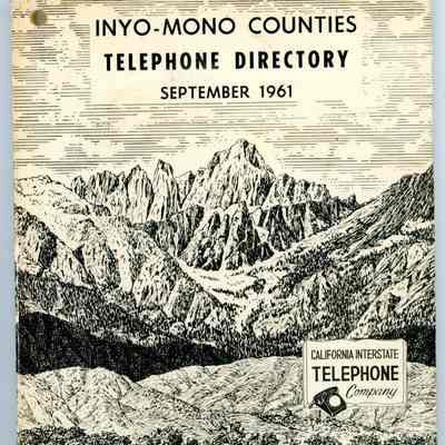 Inyo-Mono Counties Telephone Directory, September 1961
