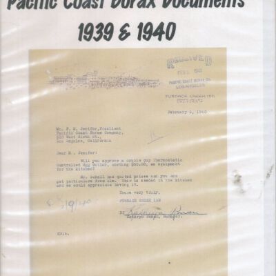 Pacific Coast Borax Documents 1939 - 1940