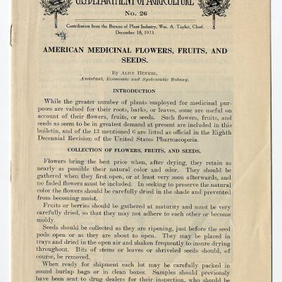 Bulletin of the U.S. Department of Agriculture, No. 26: American Medicinal Flowers, Fruits, and Seeds
