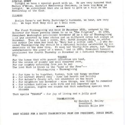 2004.14.139: Whitney Peeks Newsletter, November 16, 1961, pg. 2: Resolution: 150 dpi