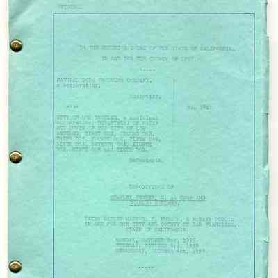 Depositions of Stanley Pedder, G. A. Keep, and Charles Eckland