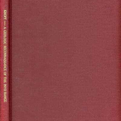 United States Department of the Interior, Geological Survey, Professional Paper 110: A Geologic Reconnaissance of the Inyo Range and the Eastern Slope of the Southern Sierra Nevada, California