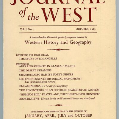 Journal of the West, Vol. 1, No. 2, October 1962