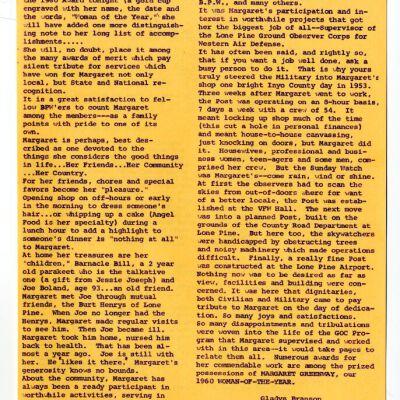 2004.14.125: Whitney Peeks newsletter, February 1960, pg. 3: Origformat: Artifact; Resolution: 150 dpi