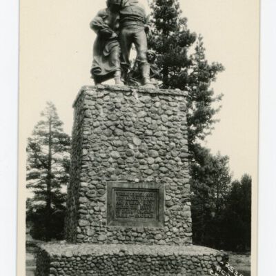 Pioneer Donner Monument near Truckee, Cal. Largest Bronze West of Mississippi River