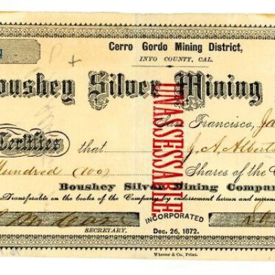 Certificate, Stock